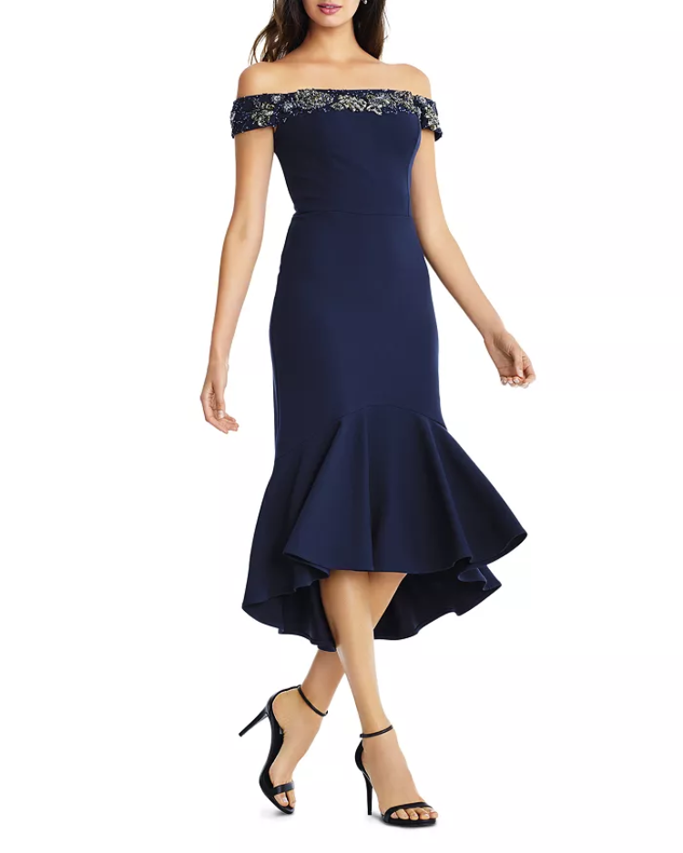 Aidan Mattox Embellished Off-the-Shoulder Dress $395 Size 14B 340 NEW