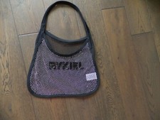 New  Latest Sonia Rykiel Black Knit Mesh Crystal Sequin Bag Tote Filet Strass