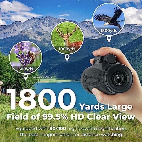 Monocular Telescope12x50 Hd Monocular With Smartphone Adapter - Foto 4 di 7
