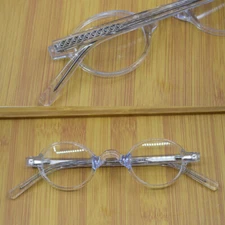 Super Small 39mm Spring Hinges Vintage Oval Acetate Eyeglass Frames Full Rim