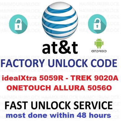 At T Unlock Code Zte Trek 2 K88 Alcatel Idealxtra 5059r Onetouch 5056o 9020a Ebay