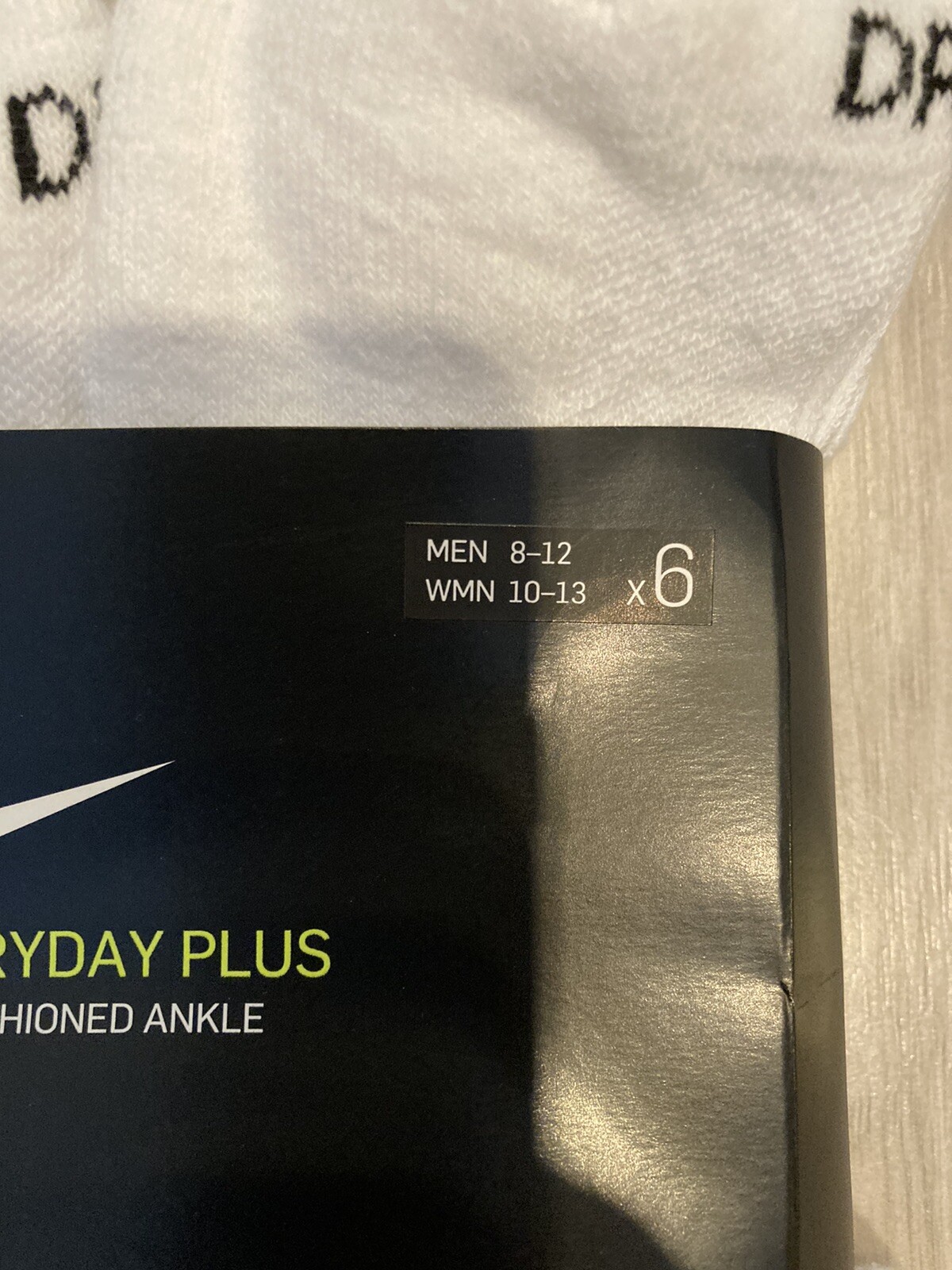 Nike Everyday Plus Cushion Ankle White/Black Socks 6 Pair Pack SX6899100 New! eBay
