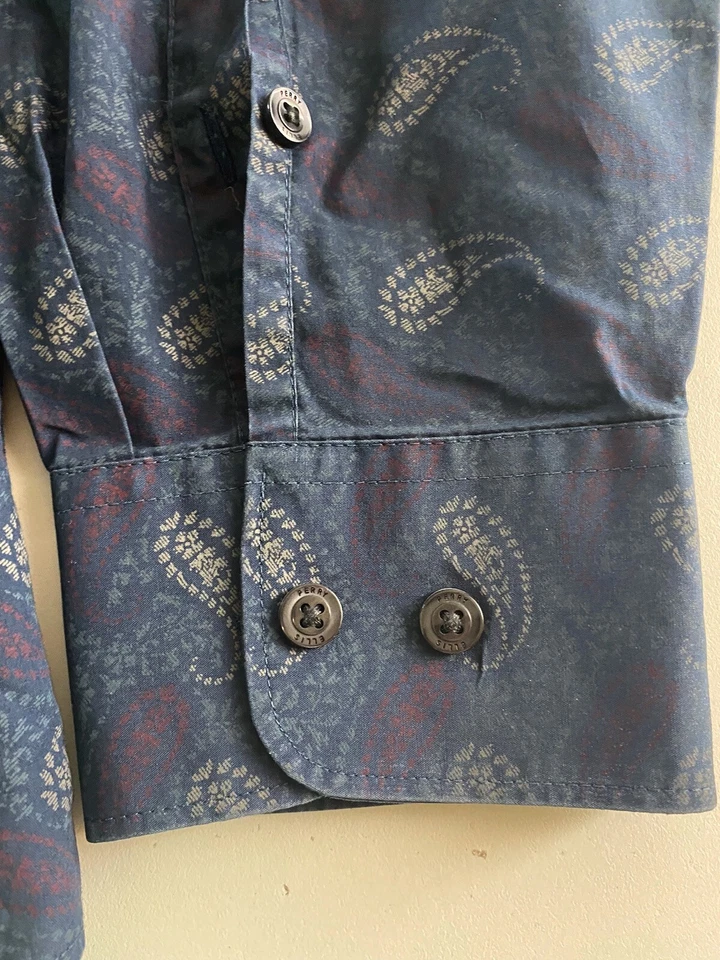 CAMISA MANGA LARGA PERRY ELLIS PAISLEY CTN XL 17 x 35/36 extra grande  Foto 2 de 4