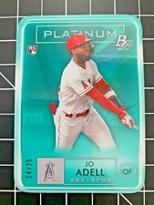 2021 Bowman Platinum Aqua Die-Cut #/25 Jo Adell RC #PC-18 SP Rookie Angels