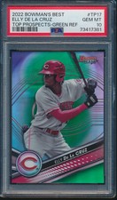 PSA 10 ELLY DE LA CRUZ 2022 Bowman's Best GREEN REFRACTOR #/99 REDS RC GEM MINT
