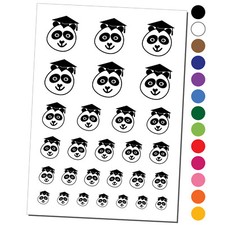 Graduation Panda Temporary Tattoo Water Resistant Fake Body Art Set Collection