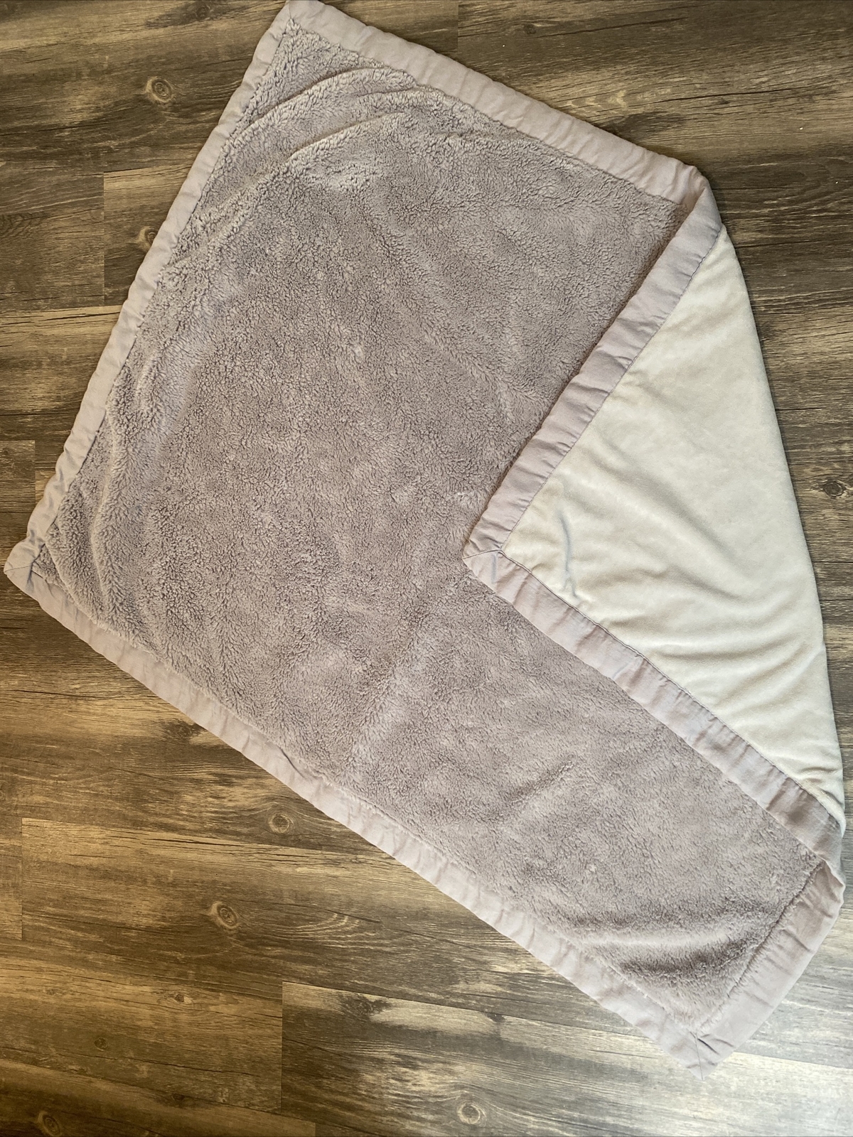 Pottery Barn Baby Blanket 38 x 30 Gray Velour Plush Blanket eBay