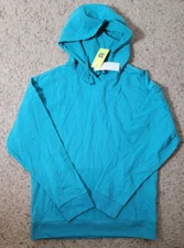 All In Motion Mens Size S Teal Blue Performance Sweatshirt Pullover Hoodie