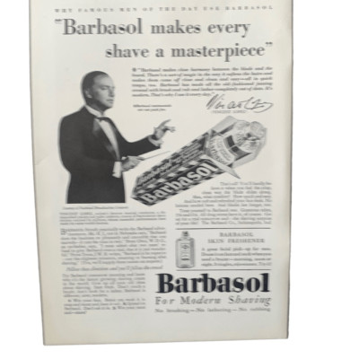 Vintage 1930 Barbasol Every Shave a Masterpiece Ad Advertisement