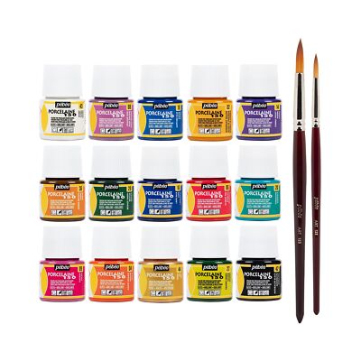 Pebeo Porcelaine 150 China Paint Set Each Package Discovery 15 Various 45 ml ...