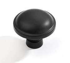 10 Pack 1-1/4 Inch Matte Black Cabinet Knobs Solid Round Dresser Knobs Drawer...