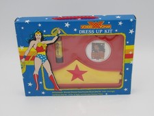 Wonder Woman Dress Up Kit Face Power, Blush, Lip Gloss Tiara 1988 NIB