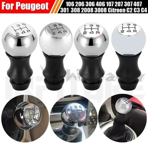5 Gang Schaltknüppel Knauf Schwarz Matt für Peugeot 207 307 Citroen C2 C3 C4 - Bild 5 von 10