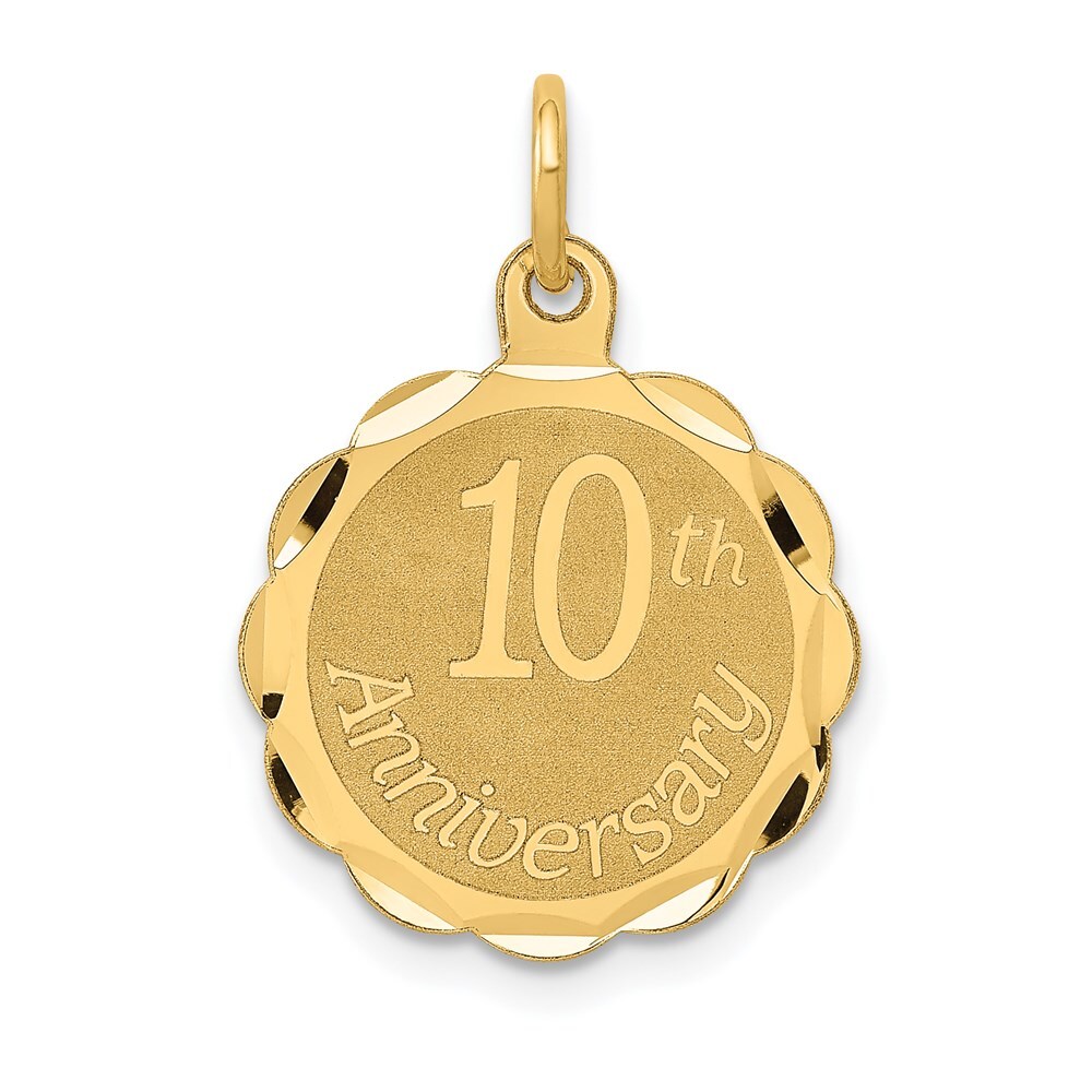 14K Yellow Gold Happy 10th Anniversary Charm XAC578 | eBay