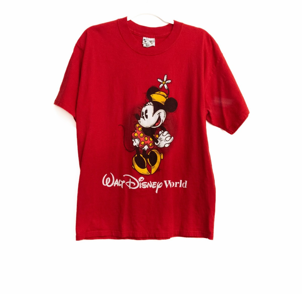 Walt Disney Mickey & Minnie Tシャツ 6M Walt Disney World Womens Red Cotton T-Shirt Minnie Mouse Graphic