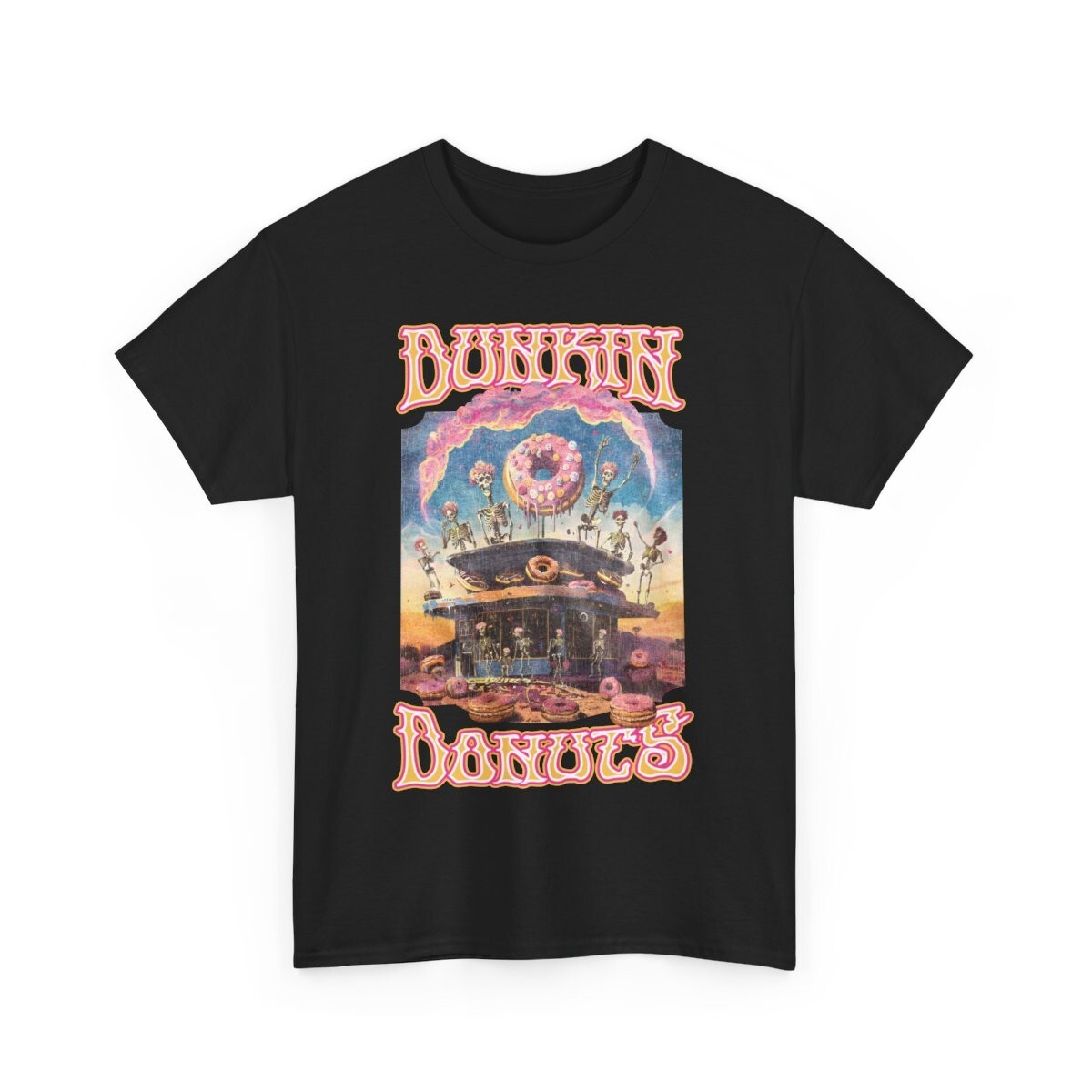 Dunkin Donuts Grateful Dead Vintage T-Shirt Retro Band Tee