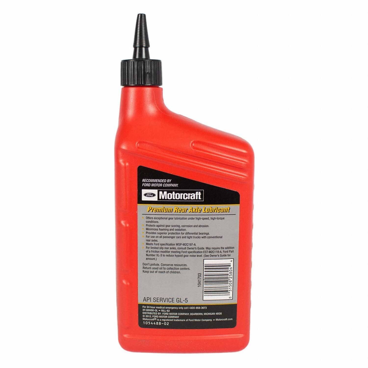 1 Case  Motorcraft Ford Fluid XY-80W90-QL SAE 80W-90 Premium Rear Axle Gear Oil