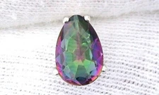 12x8 Pear Mystic Quartz Gemstone Gem Stone Sterling Silver Tie Tack ESTT318