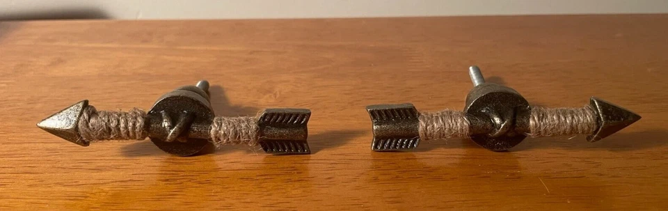 2 Arrow Cabinet Knobs Rustic Cast Iron Drawer Pulls Western Boho Lodge Decor - Image 3 of 4