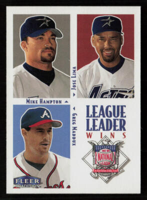 NL Wins (Mike Hampton / Jose Lima / Greg Maddux) 2000 Fleer Tradition #8