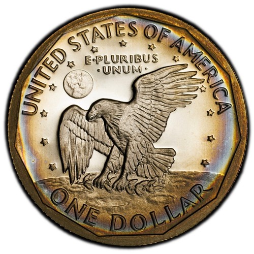 PR68DCAM 1980-S SBA Susan B Anthony Proof Dollar - PCGS Trueview, Rainbow Toned - Bild 7 von 7