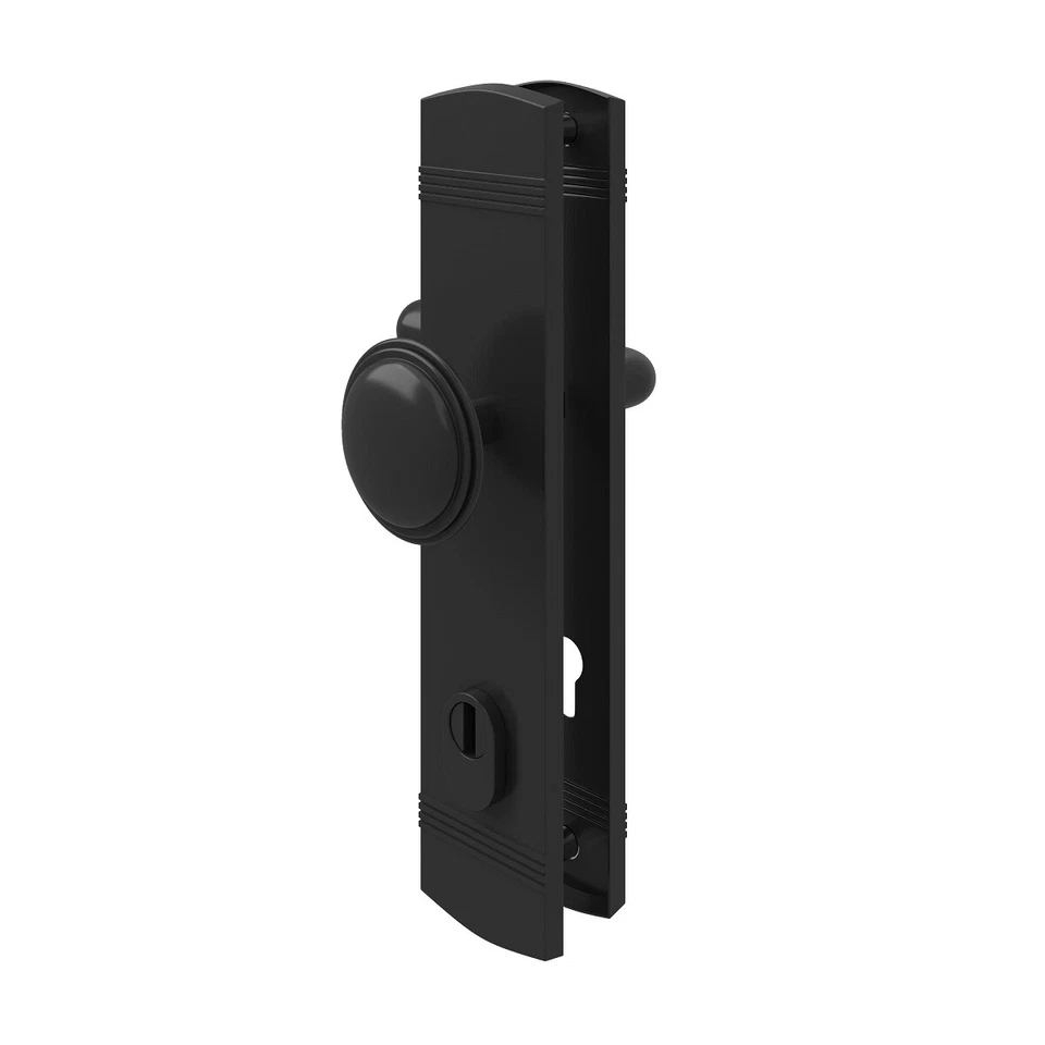 Schwarz matter Schutzbeschlag Kernziehschutz-System Türdrücker Haustürbeschlag - Bild 2 von 4