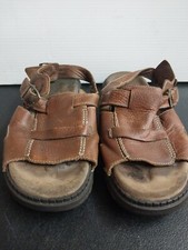St. John Bay men's Size 8 Open Toe Slingback Fisherman Sandals Brown Leather