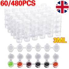 60/480pcs Empty Paint Pot Strips Plastic Mini Watercolor Draw Pigment Box 3ML.