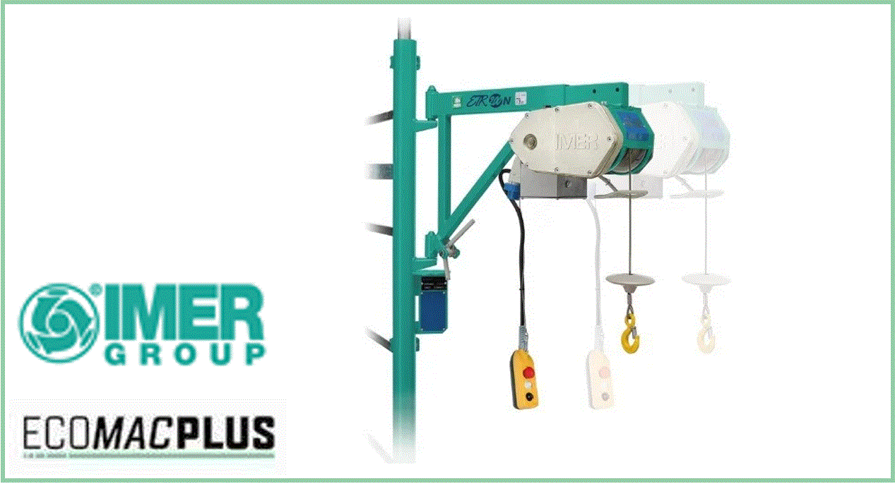 ELEVATORE MONTACARICHI IMER ETR 200N PORTATA KG 200 CON BRACCIO ESTENSIBILE