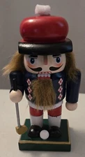 Golfer Nutcracker  6.5" in Blue & red outfit