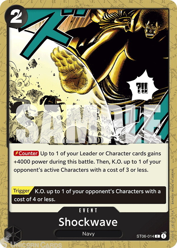 ST06-014 Shockwave : Common English One Piece TCG Card : PRB01: One Piece Card T