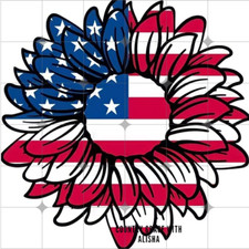 Sublimation Print USA Sunflower Ready to Press Heat Transfer