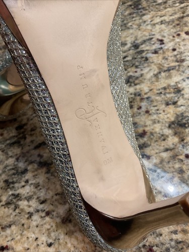 Ivanka Trump Sophia 2 Shimmer Silver Snakeskin Gold Heels Womens Size 9 Shoes - Picture 5 of 7