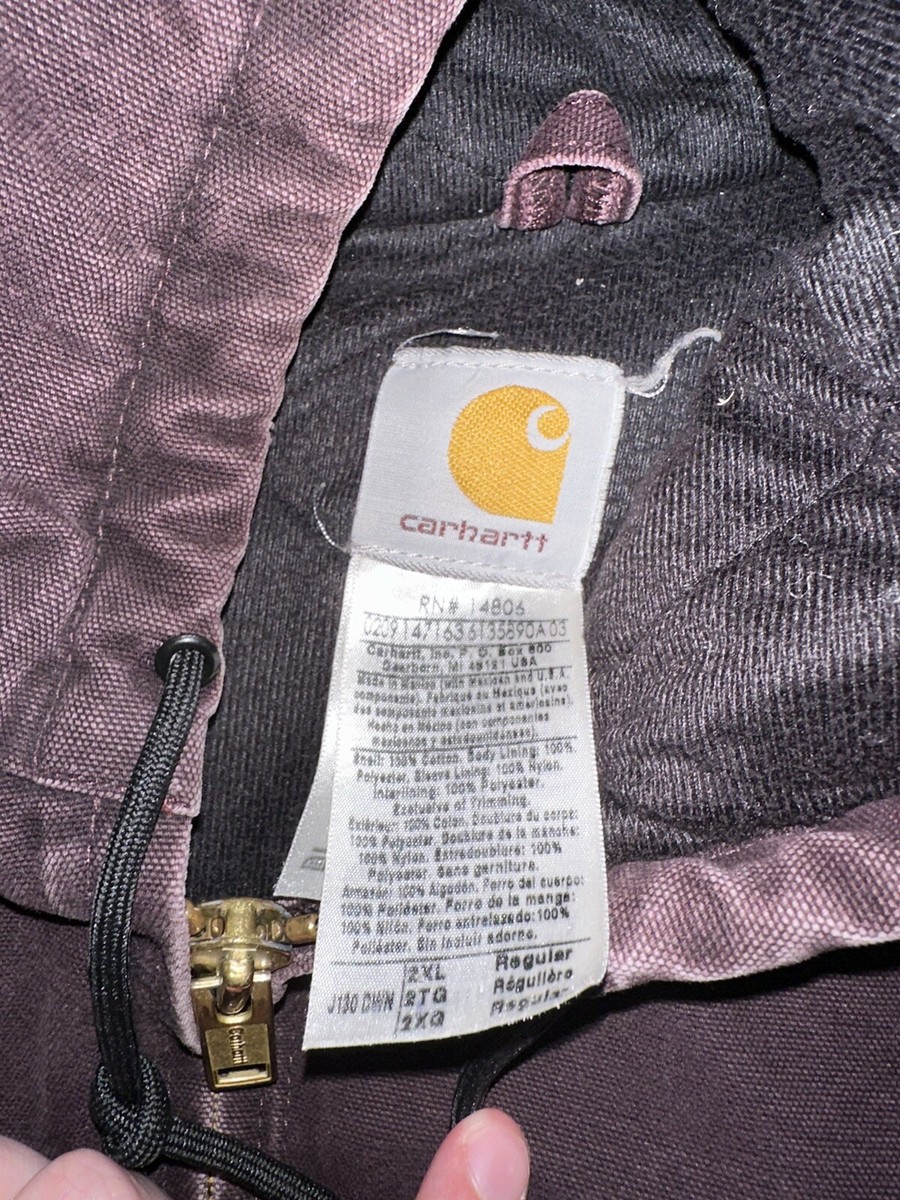 VTG CARHARTT J130 DWN QUILT FLANNEL BLANKET LINED BRG WINE VTG CARHARTT J130 DWN QUILT FLANNEL BLANKET LINED BRG WINE