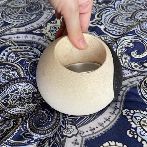PartyLite Stone Puzzle Yin & Yang Tealight Candle Holders Retired P7981 Boho - Picture 5 of 10