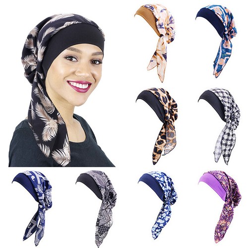 Damen Muslim Hijab Krebs Chemo Hut Turban Haarausfall Kopfwickel Schal 〒 - Bild 5 von 43