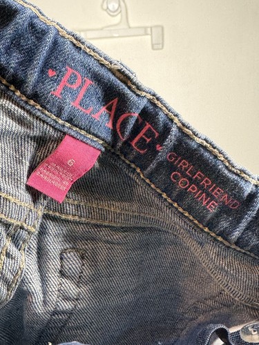 Children’s Place Girlfriend Jean Shorts Girls Size 6 Cutoff Button Fly Stretch - Picture 4 of 4