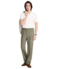 Tommy Hilfiger Mens Relaxed fit Dress Pants 32 / 32 Olive Green Solid Stretch
