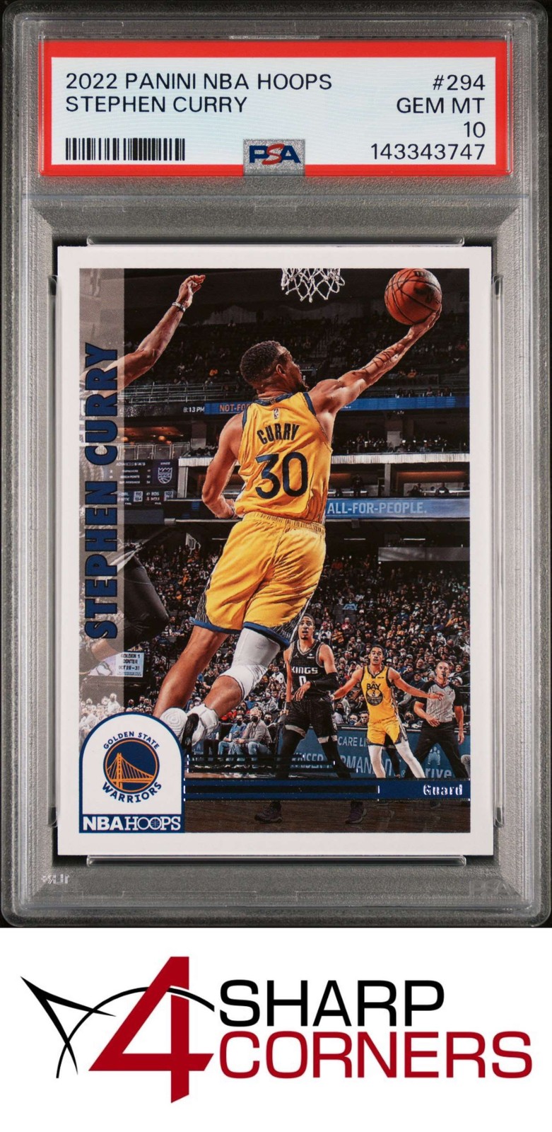 2022 PANINI NBA HOOPS #294 STEPHEN CURRY WARRIORS PSA 10