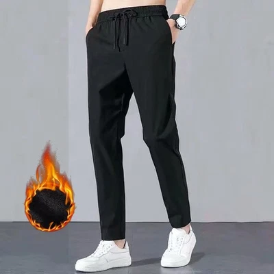 Heiß Mode Stilvoll Hose Gefüttert Warm Arbeitshose Einfarbig Elastisch - Bild 1 von 4