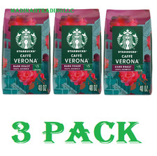 3 Pack Starbucks Caffe Verona Ground Coffee 40 oz Dark Roast Bold & Rich 11.06 per pound