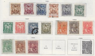 17 Ecuador Stamps from Quality Old Antique Album 1881 1892