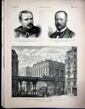 Old Antique Print Metropolitan Paris France Railway Mattei Deville 1881 19th