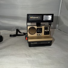 Polaroid Sun 660 Autofocus SE 50th Anniversary Gold Camera 1937-1987 TESTED Rare
