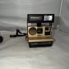 Polaroid Sun 660 Autofocus SE 50th Anniversary Gold Camera 1937-1987 TESTED Rare