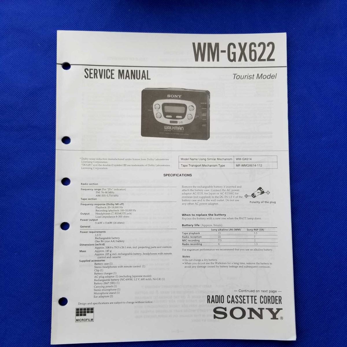 ●希少 SONY WM-GX622 WALKMAN 録音 再生 箱 説明書● Sony Walkman Portable Cassette Player Wm-gx622 G1885 for sale