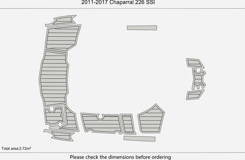 2011-2017 Chaparral 226 SSI Cockpit Swim platform 1/4" 6mm EVA faux teak Floor - Foto 3 di 13