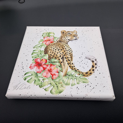 Wrendale ''Hope Your Birthday is Spot on'' Leinwanddruck - Neu Leopard Gepard