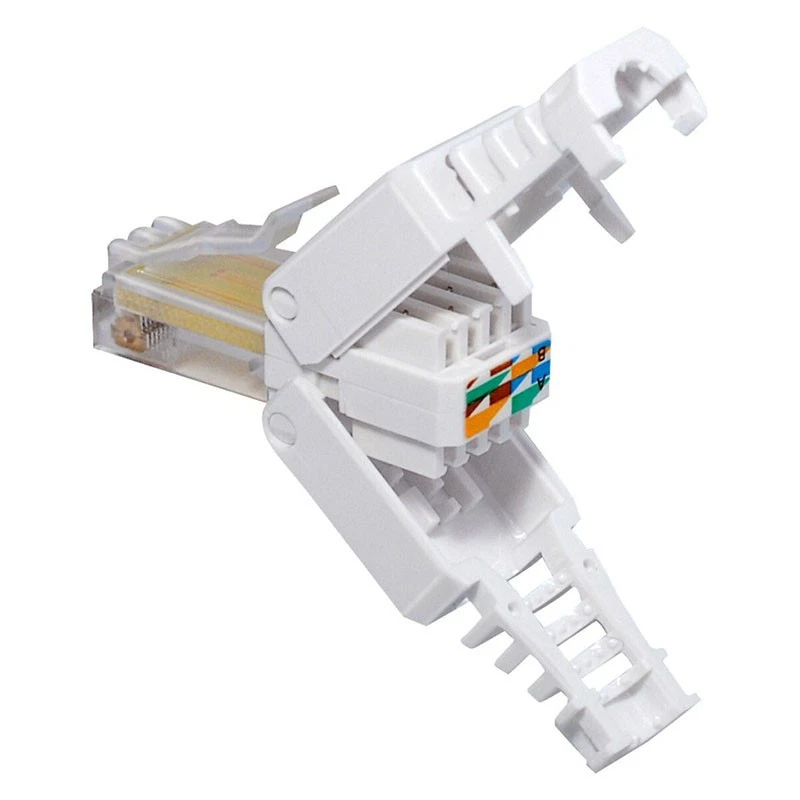 4/8/12 RJ45 stecker CAT7/6 LAN Stecker zur werkzeuglose Montage Knickschutz kg - Bild 2 von 4