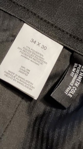 Pantalones de vestir Kenneth Cole Reaction para hombre Techni-Cole calce ajustado 34x30 negros rendimiento - Imagen 4 de 5